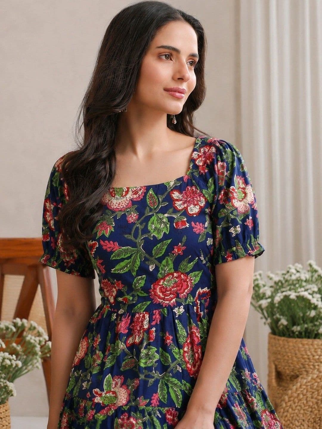 PRESHA Women Floral Printed Floral Anarkali Kurta thumbnail 3