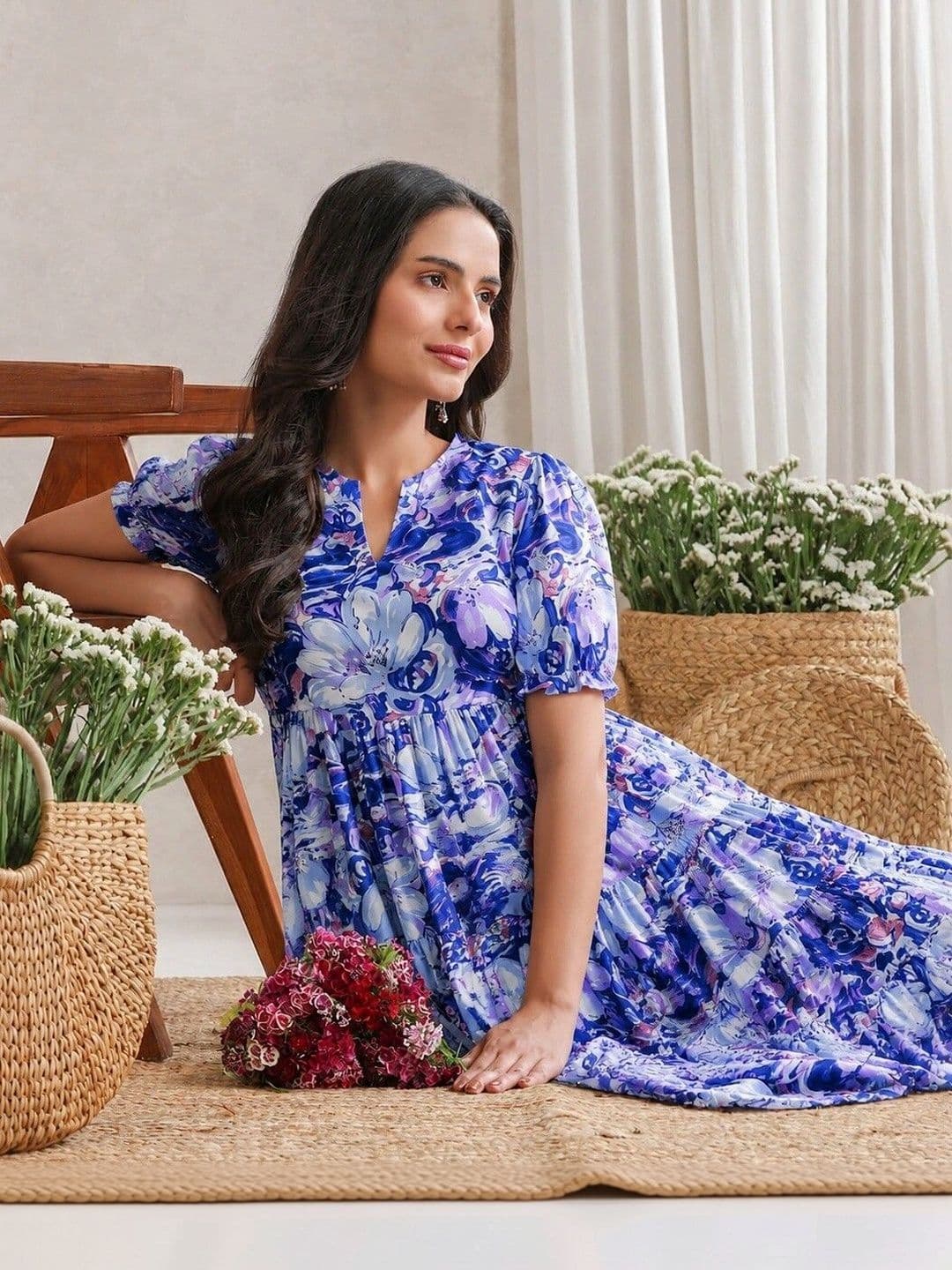 PRESHA Women Floral Printed Floral Anarkali Kurta - view 1