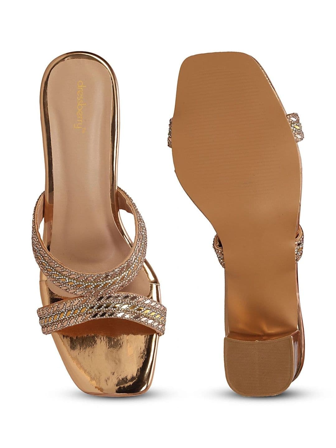DressBerry Embellished Ethnic Block Mules thumbnail 5