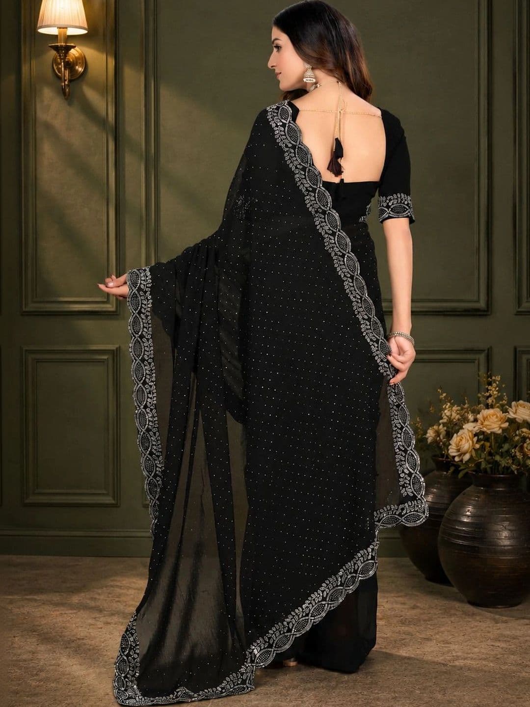 RENBRIZA Poly Georgette Saree thumbnail 2