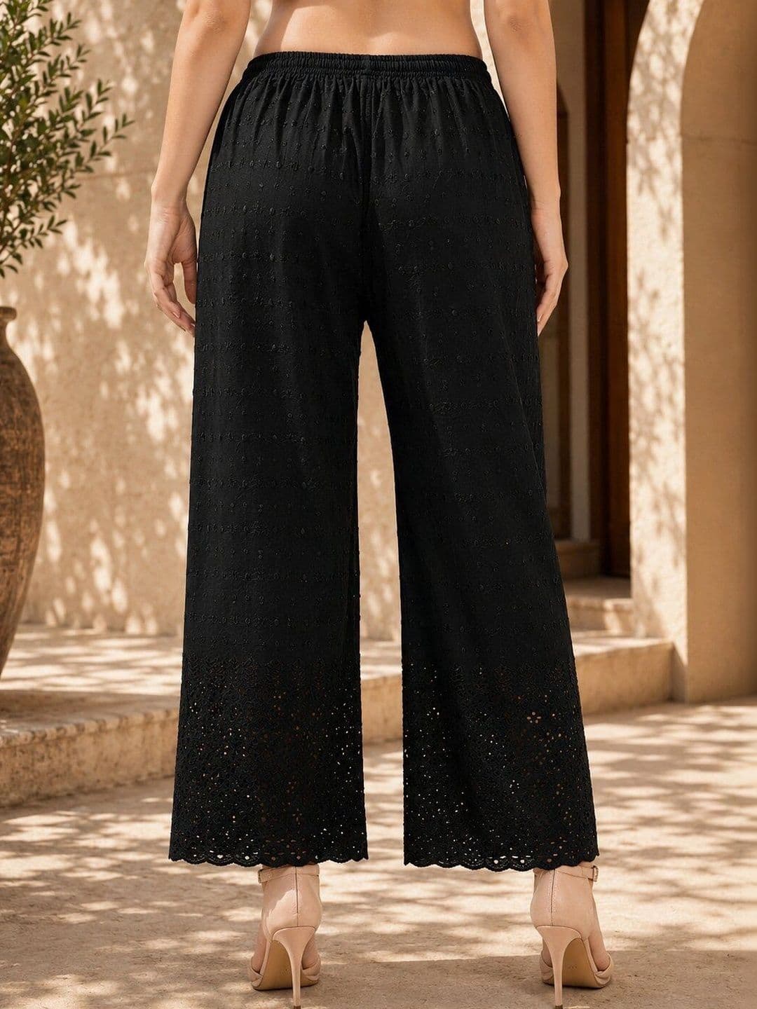 Miaz Lifestyle Women Embroidered Knitted Ethnic Palazzos thumbnail 2