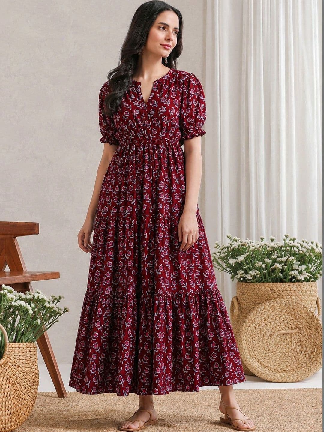 PRESHA Women Floral Printed Floral Anarkali Kurta thumbnail 3