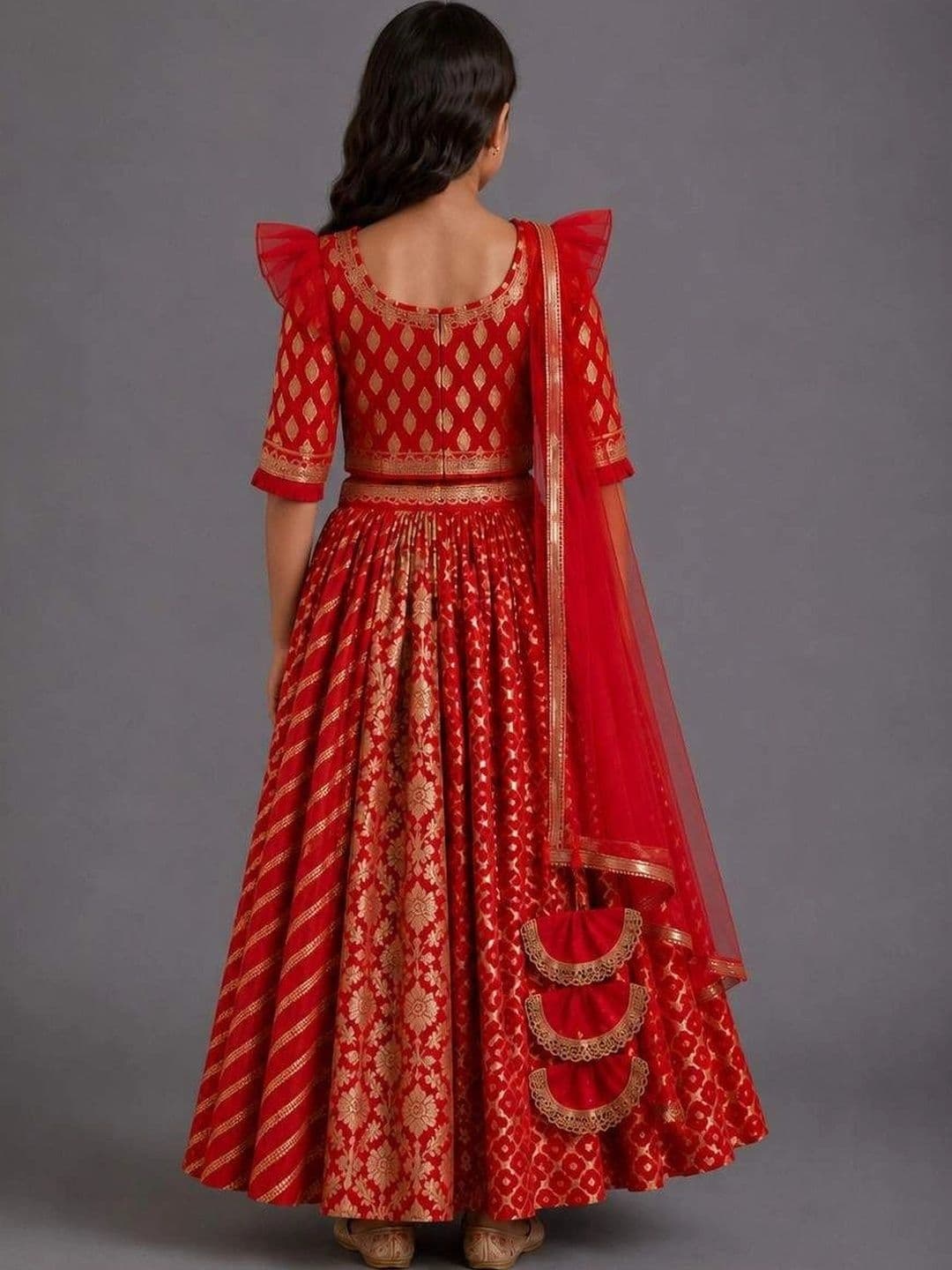 The Little Tales Girls Printed Ready to Wear Lehenga & Blouse With Dupatta thumbnail 7