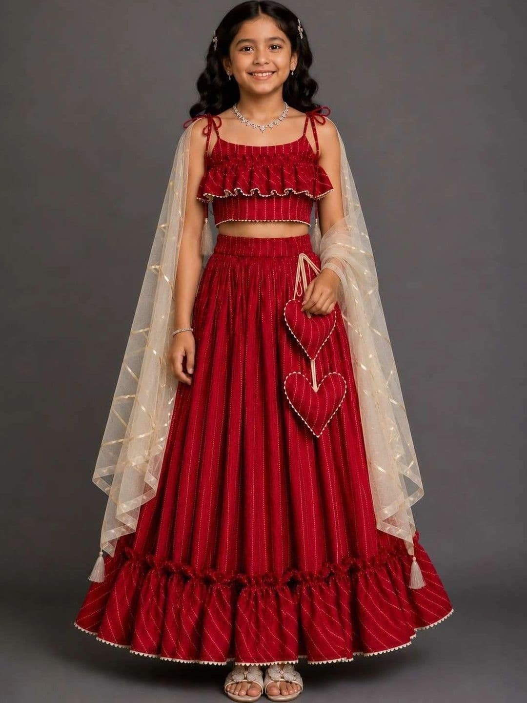 The Little Tales Girls Printed Ready to Wear Lehenga & Blouse With Dupatta - view 1