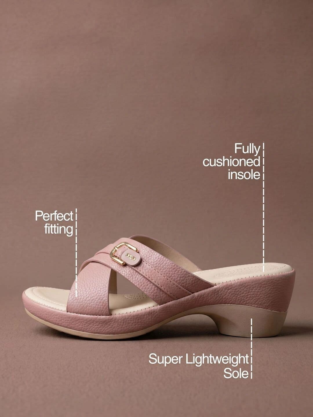 JodyHub Textured Wedge Mules with Buckles thumbnail 7