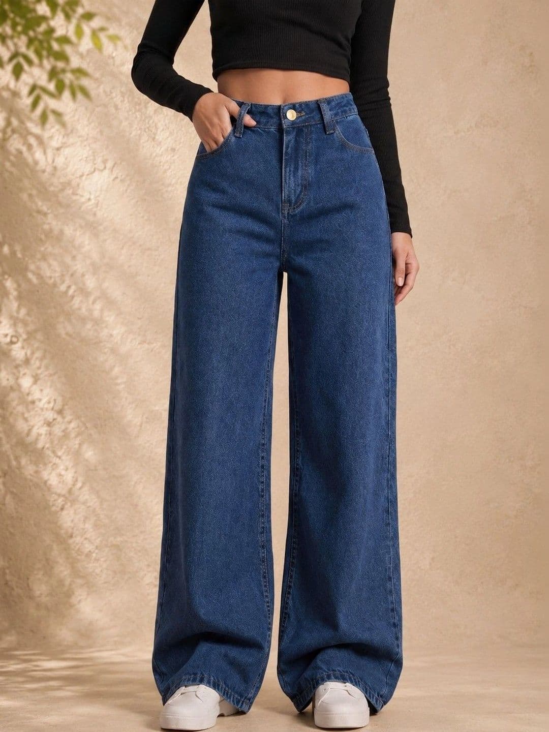 DressBerry Women Comfort Wide Leg High-Rise Light Fade Stretchable Jeans - view 1