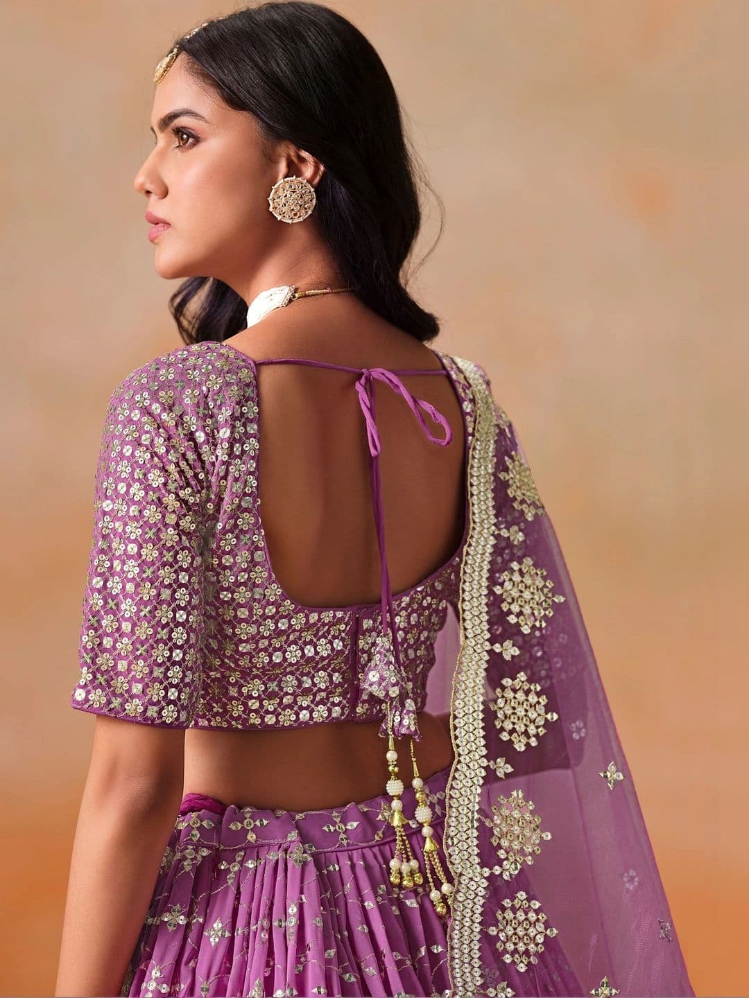 Zeel Clothing Embellished Sequinned Semi-Stitched Lehenga & Unstitched Blouse With Dupatta thumbnail 6