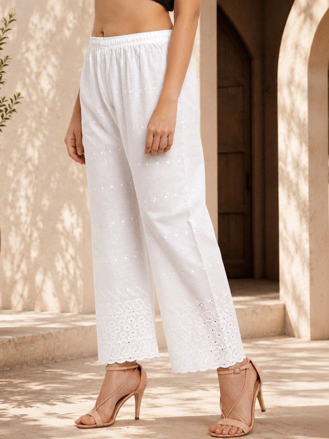 Miaz Lifestyle Women Embroidered Knitted Ethnic Palazzos thumbnail 6
