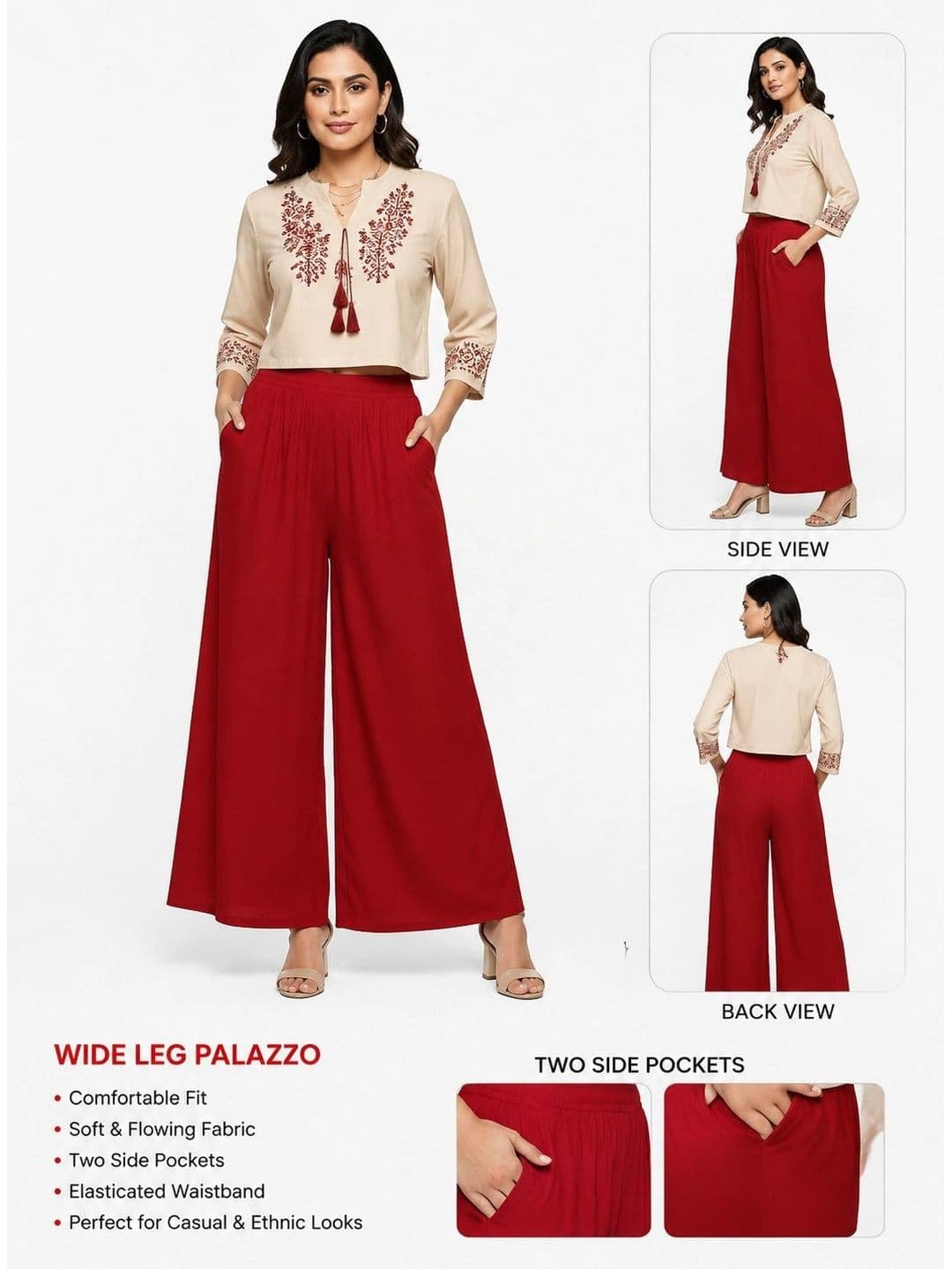 Threadbloom Women Knitted Ethnic Palazzos thumbnail 3