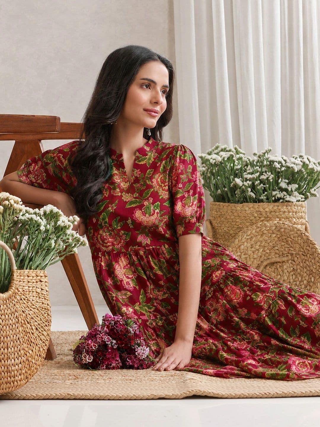 PRESHA Women Floral Printed Floral Anarkali Kurta - view 1
