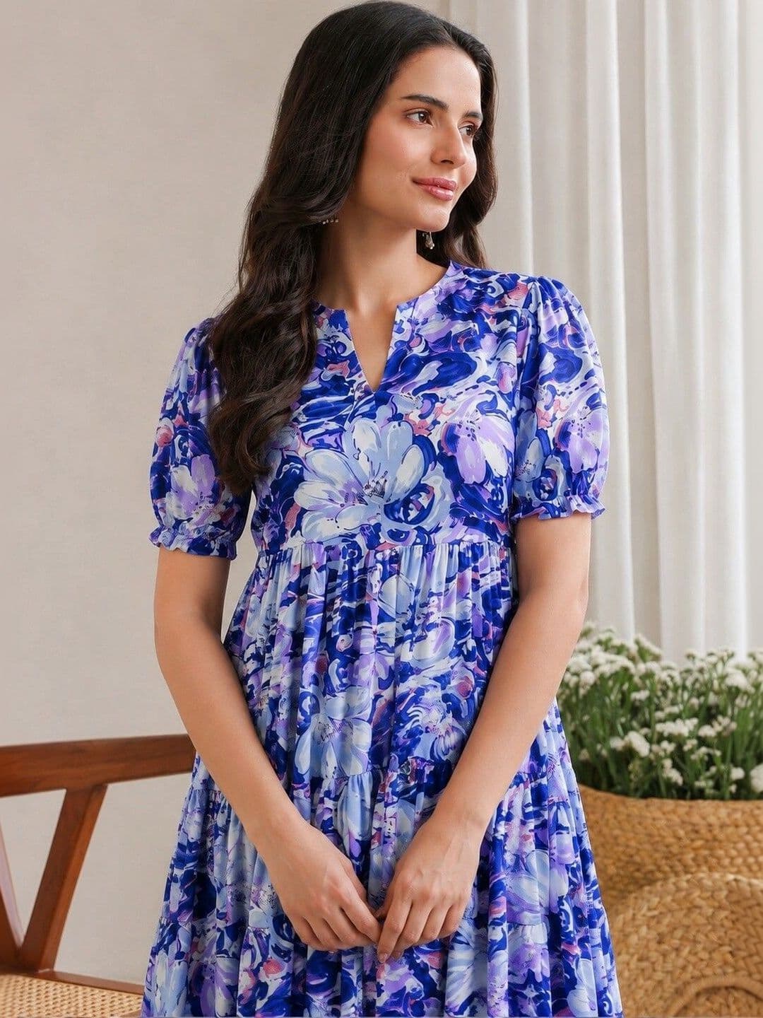 PRESHA Women Floral Printed Floral Anarkali Kurta thumbnail 2