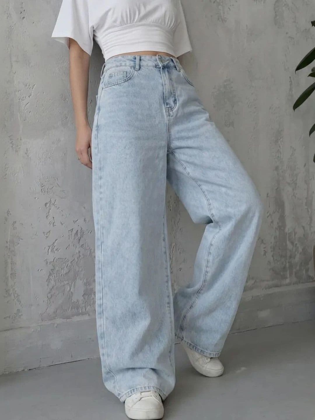 AAV2 Women Wide Leg High-Rise Stretchable Jeans thumbnail 5