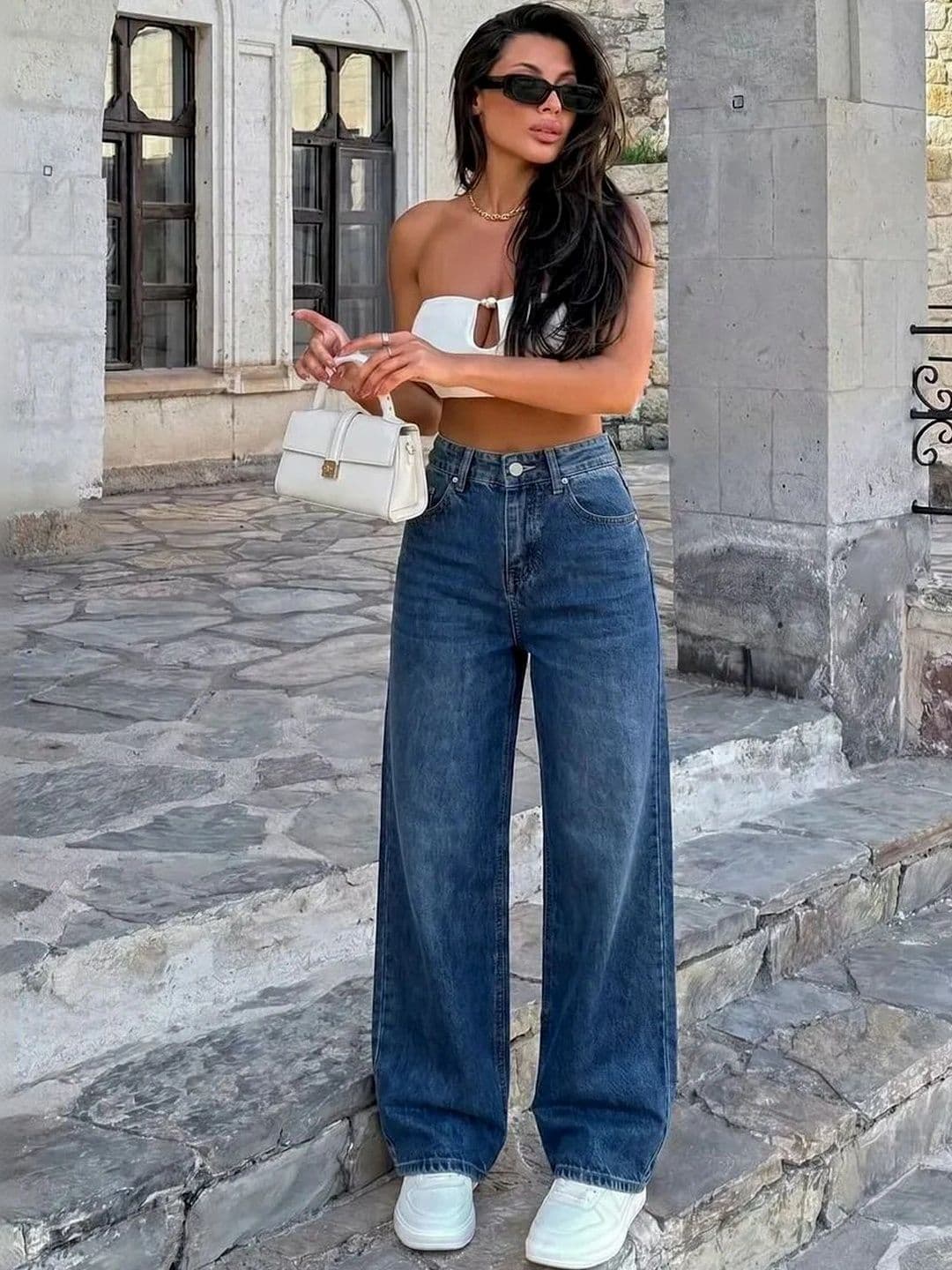 AAV2 Women Wide Leg High-Rise Stretchable Jeans thumbnail 2