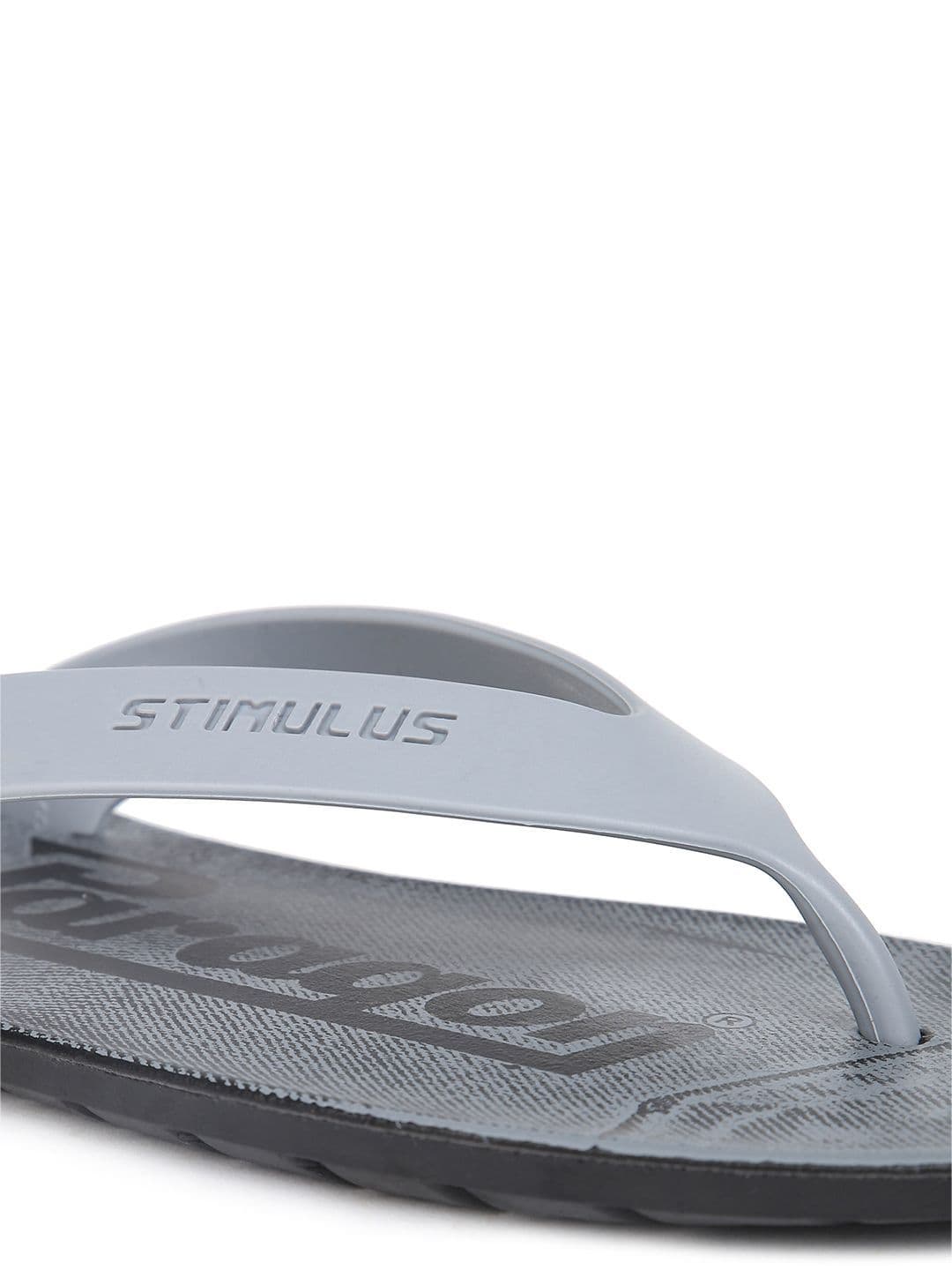 Paragon Men Grey & Black Printed Rubber Thong Flip-Flops thumbnail 4