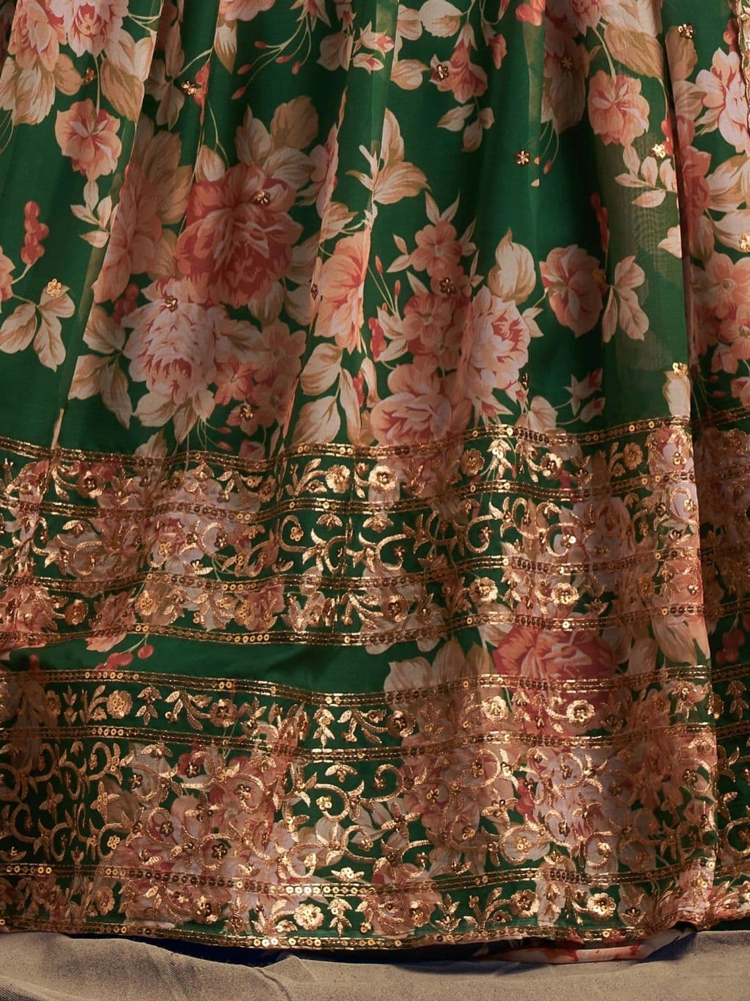 Zeel Clothing Embellished Sequinned Semi-Stitched Lehenga & Unstitched Blouse With Dupatta thumbnail 2