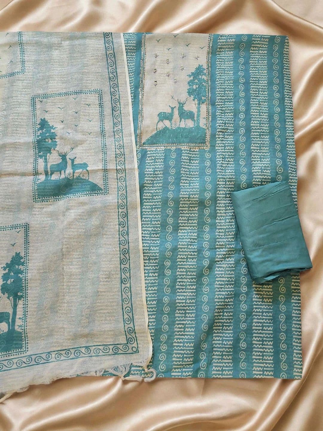 WaCraz Printed Pure Cotton Semi-Stitched Dress Material thumbnail 5