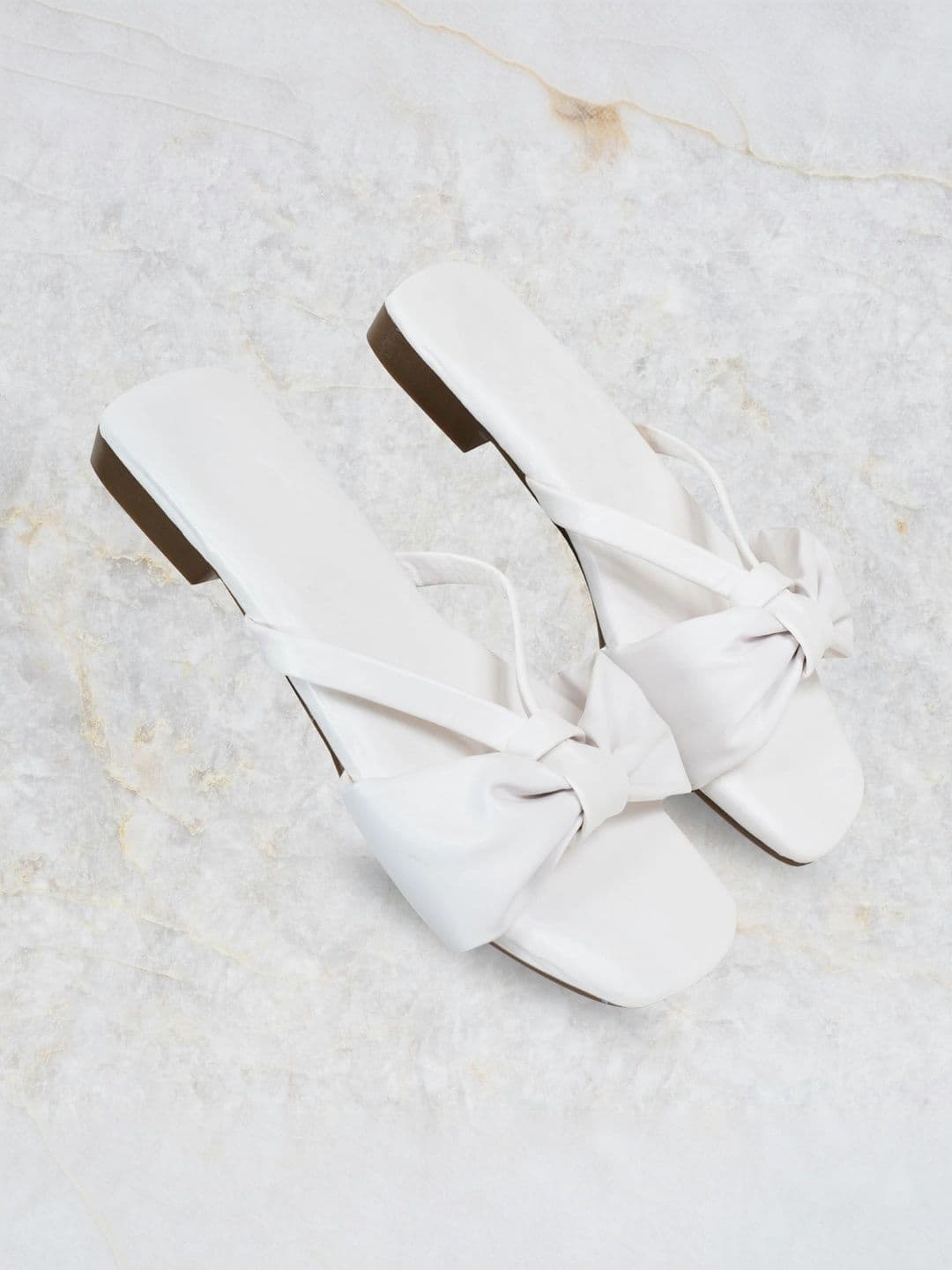Mast & Harbour Women Open Toe Flats with Bows thumbnail 5