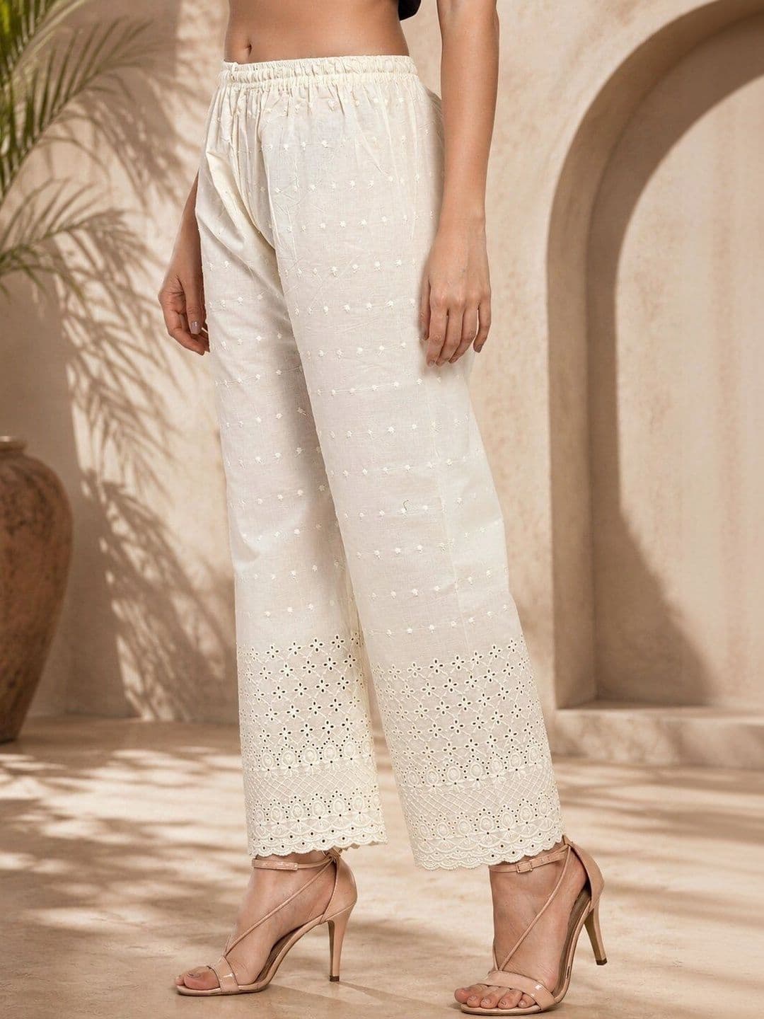 Miaz Lifestyle Women Embroidered Knitted Ethnic Palazzos thumbnail 4
