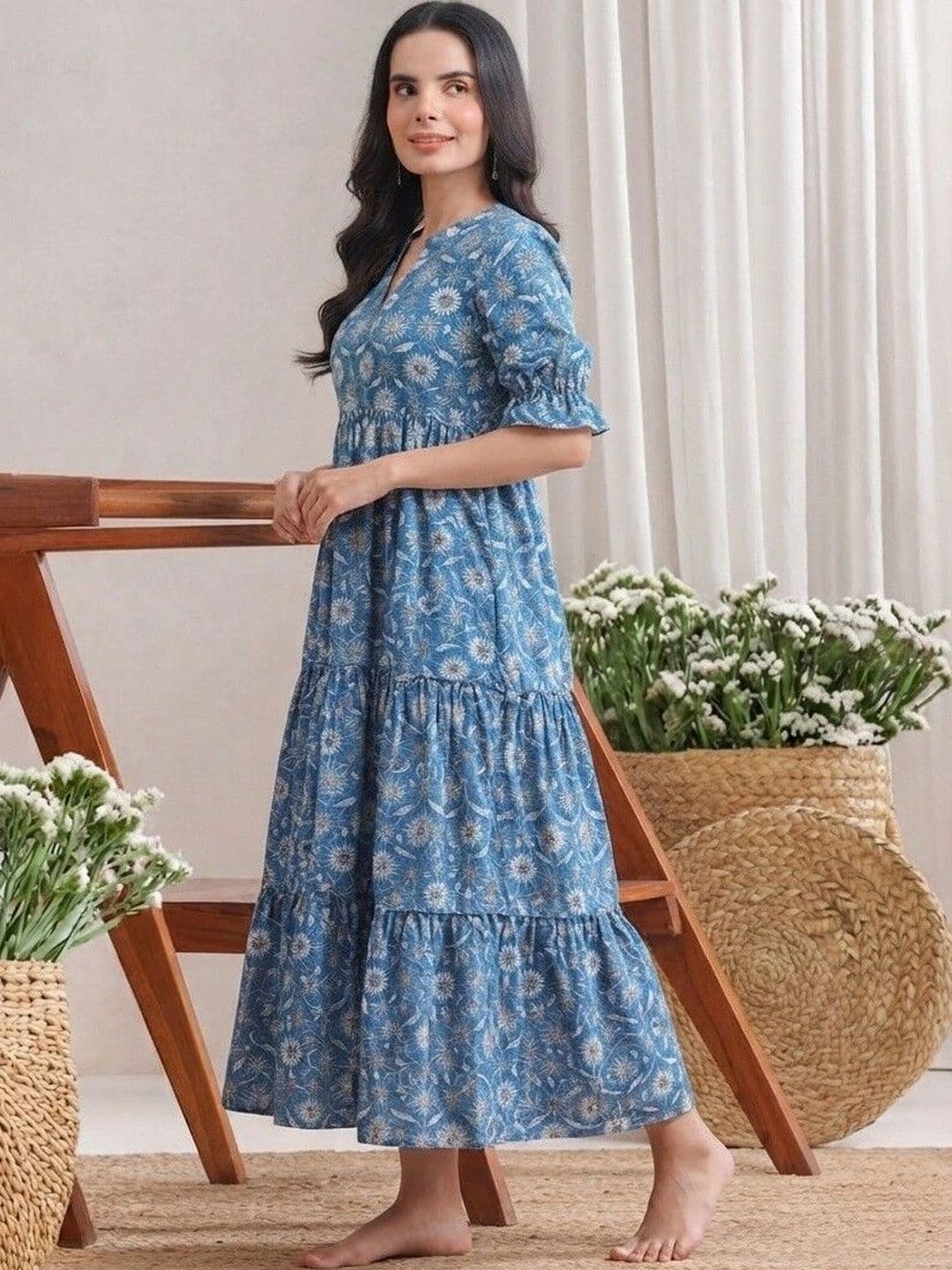 PRESHA Women Floral Printed Indie Florals Anarkali Kurta thumbnail 5