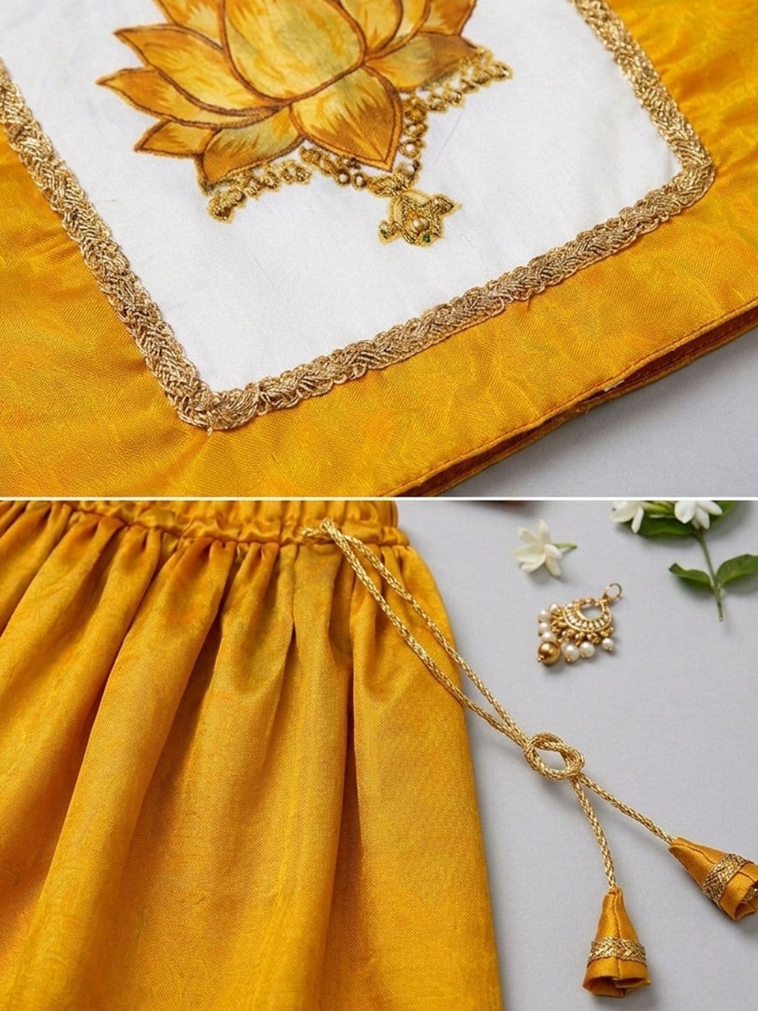 MVD Fashion Girls Embroidered Thread Work Ready to Wear Lehenga & thumbnail 4