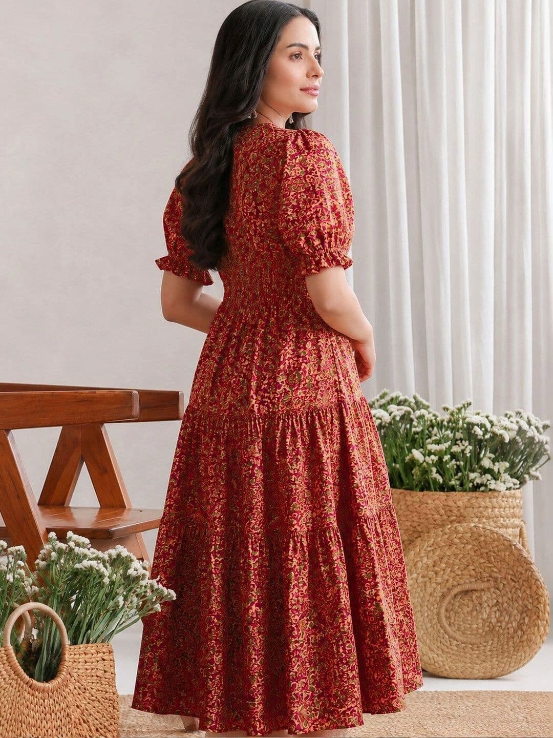 PRESHA Women Floral Printed Floral Anarkali Kurta thumbnail 3
