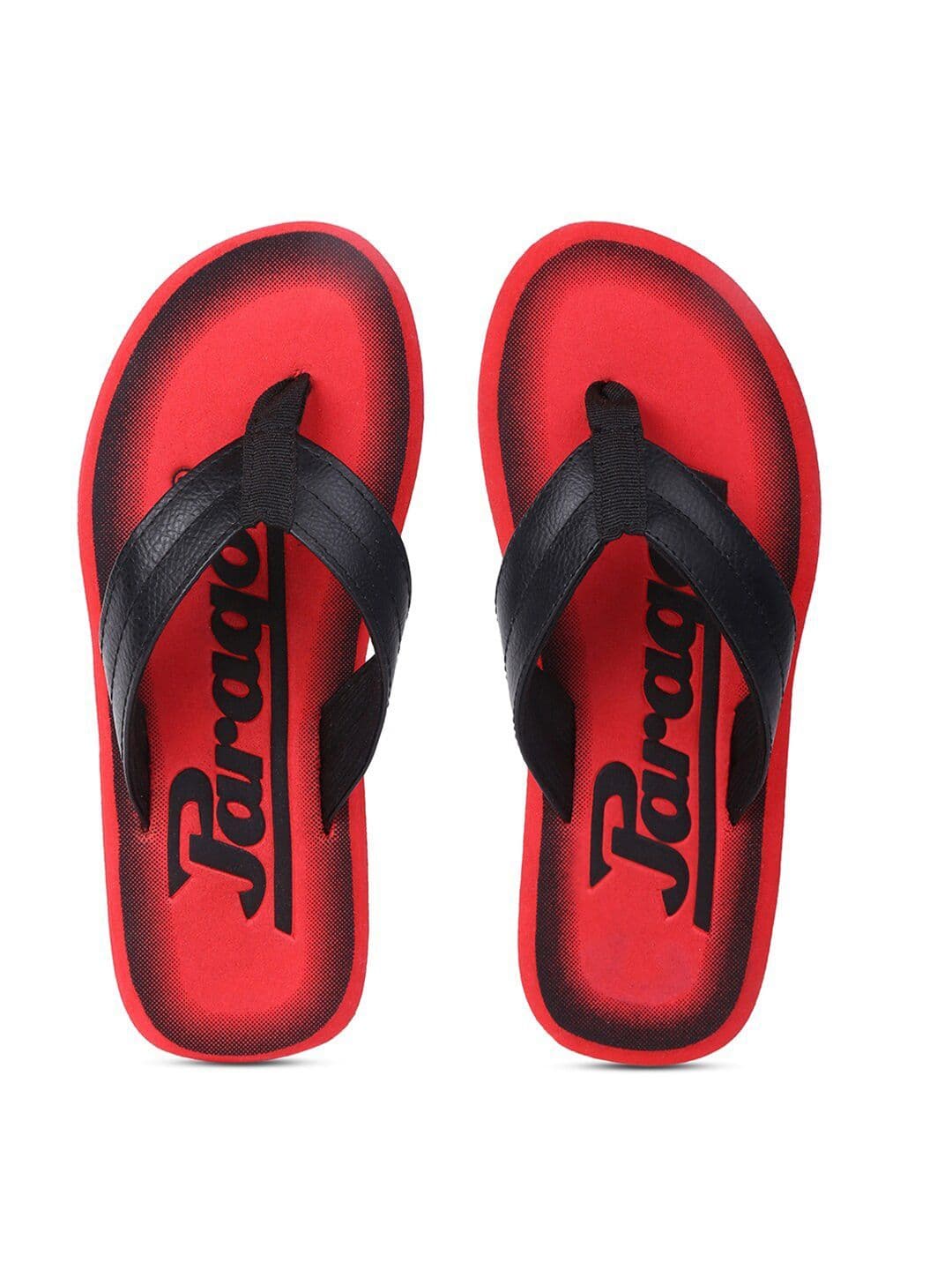 Paragon Men Black & Red Printed Thong Flip-Flops thumbnail 2