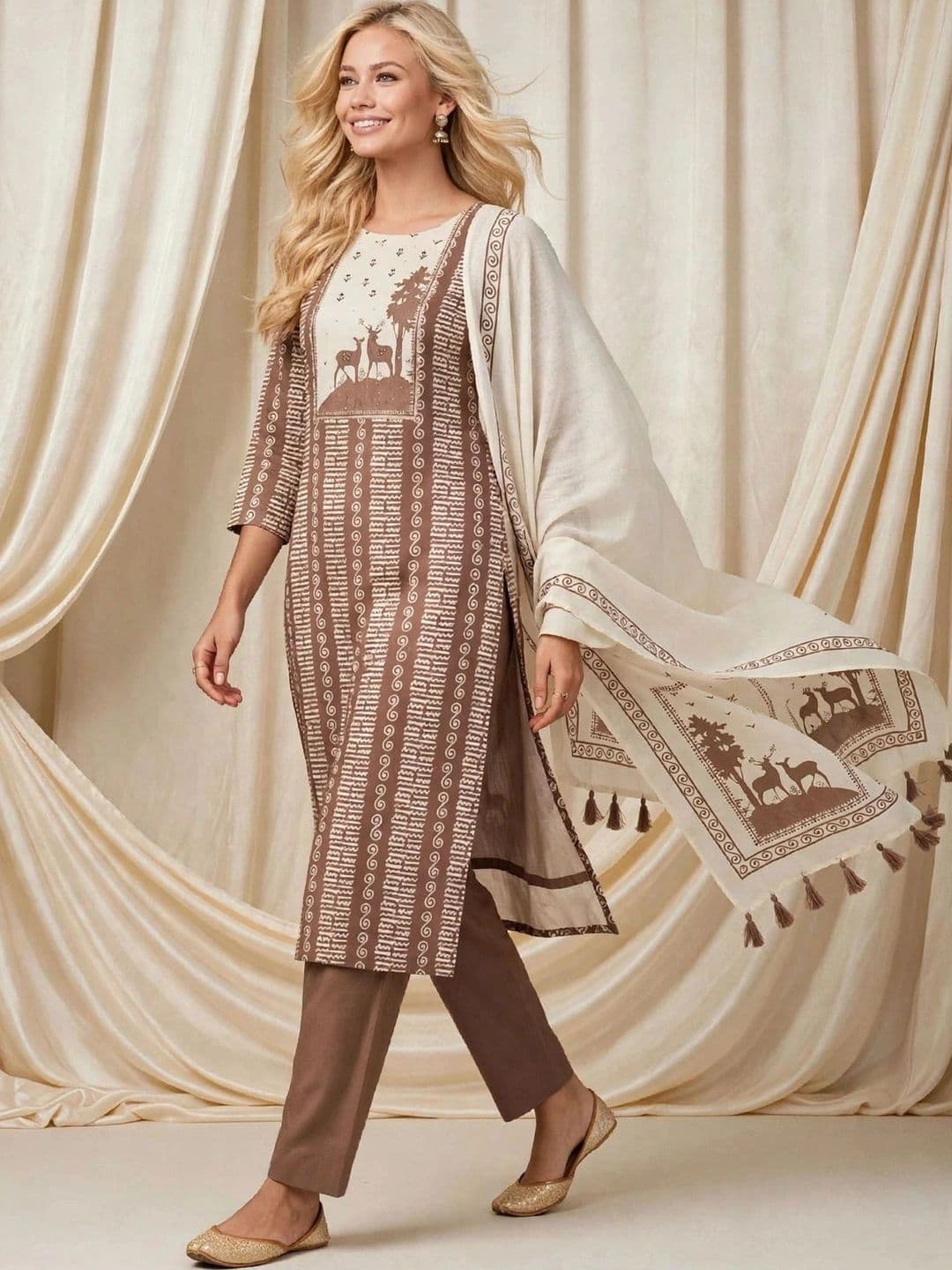 Haranozy Printed Pure Cotton Semi-Stitched Dress Material thumbnail 6