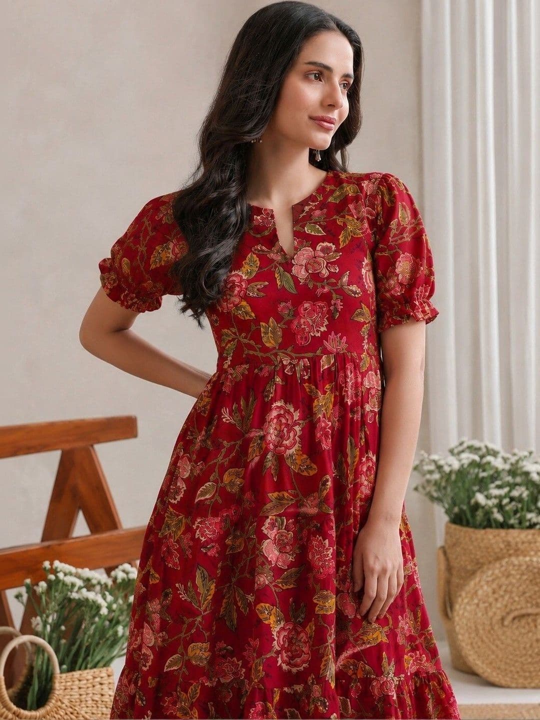 PRESHA Women Floral Printed Floral Kurta thumbnail 2