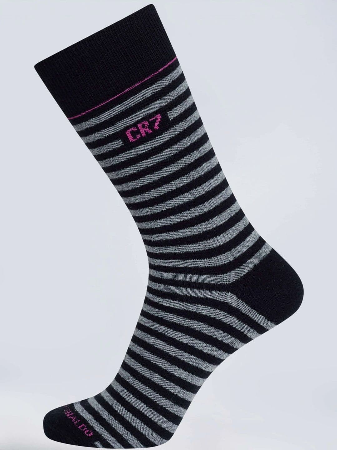 CR7 Cristiano Ronaldo Men Pack of 3 Cotton Assorted Striped Calf Length Socks thumbnail 2