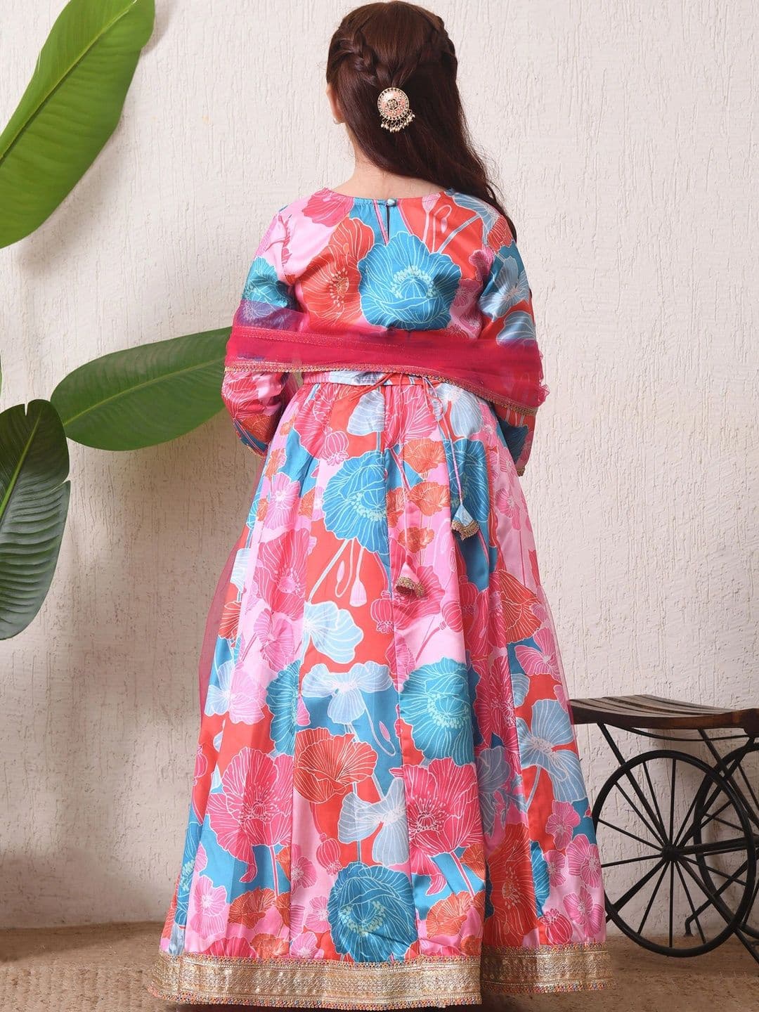 Indi-Loom Couture Girls Printed Ready to Wear Lehenga & Blouse With Dupatta thumbnail 2