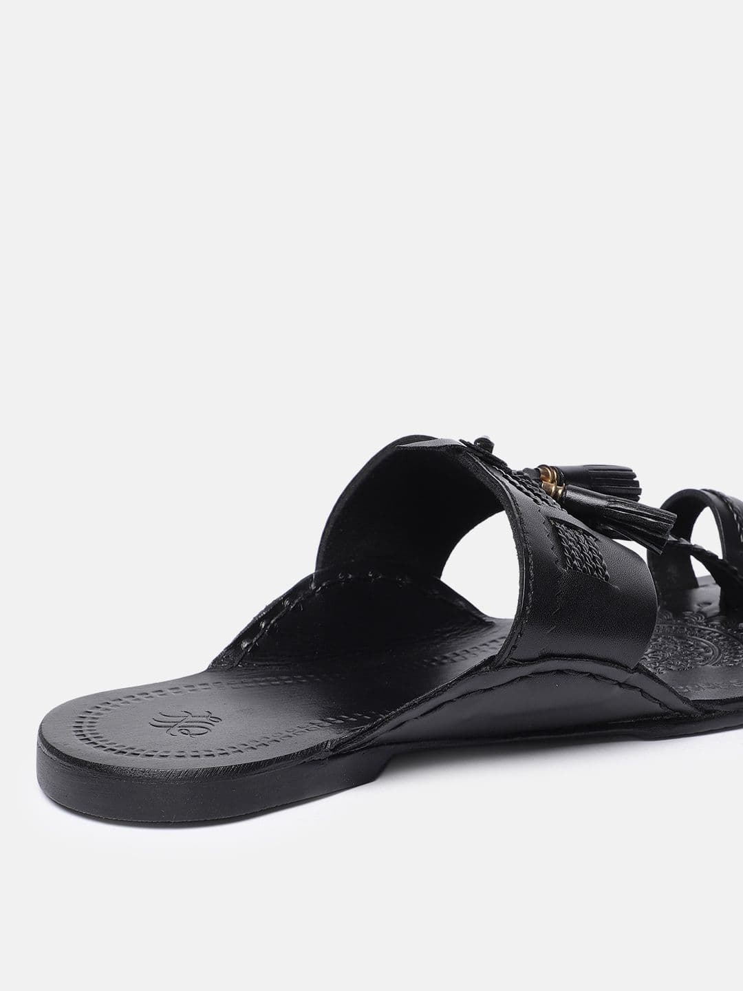 House of Pataudi Men Leather Kolhapuri Comfort Sandals thumbnail 5
