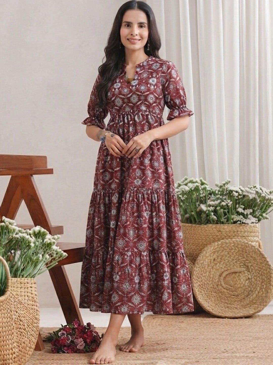 PRESHA Women Ethnic Motifs Printed Indie Prints Anarkali Kurta thumbnail 3