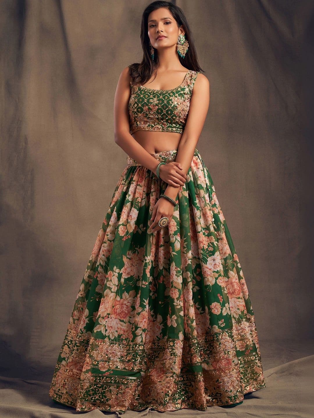 Zeel Clothing Embellished Sequinned Semi-Stitched Lehenga & Unstitched Blouse With Dupatta thumbnail 4