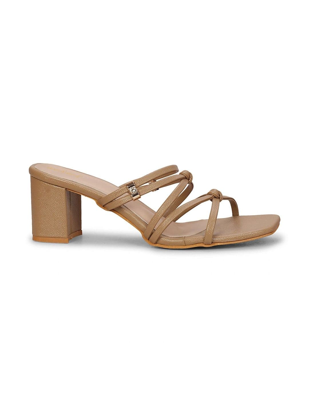 DressBerry Textured Ethnic Block Sandals with Buckles thumbnail 3