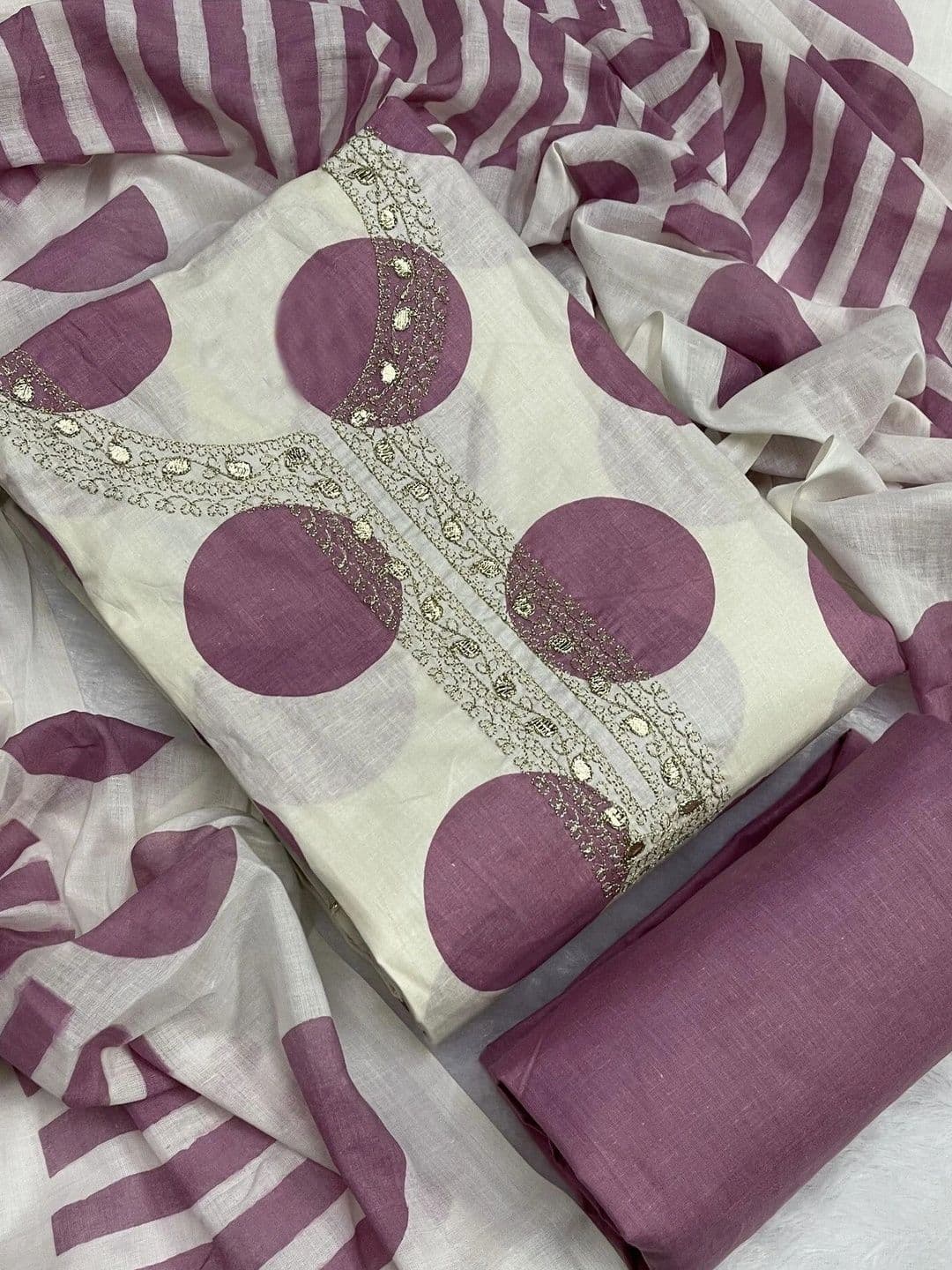 Mitera Printed Pure Cotton Unstitched Dress Material thumbnail 2