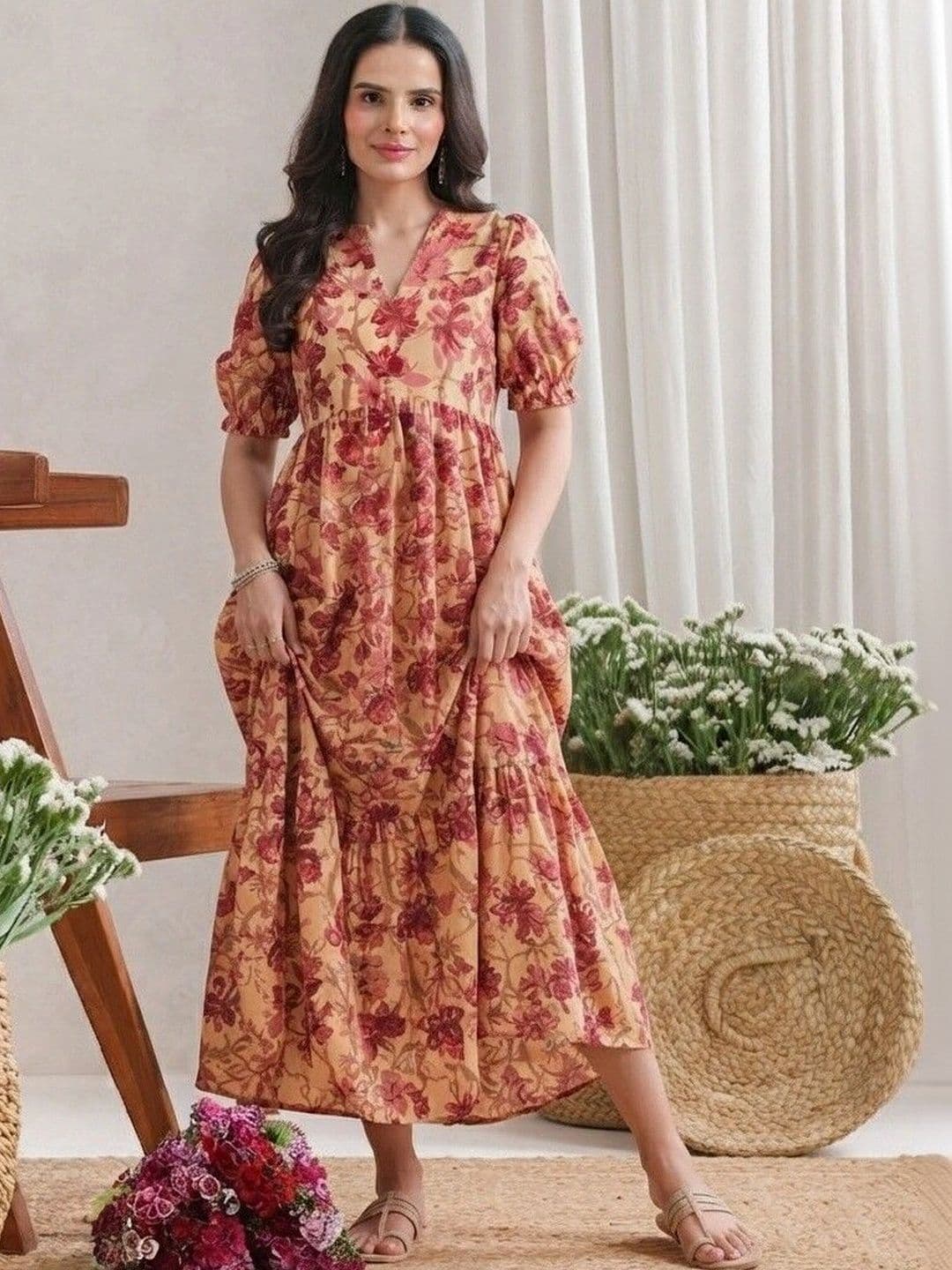 PRESHA Women Floral Printed Floral Anarkali Kurta thumbnail 6