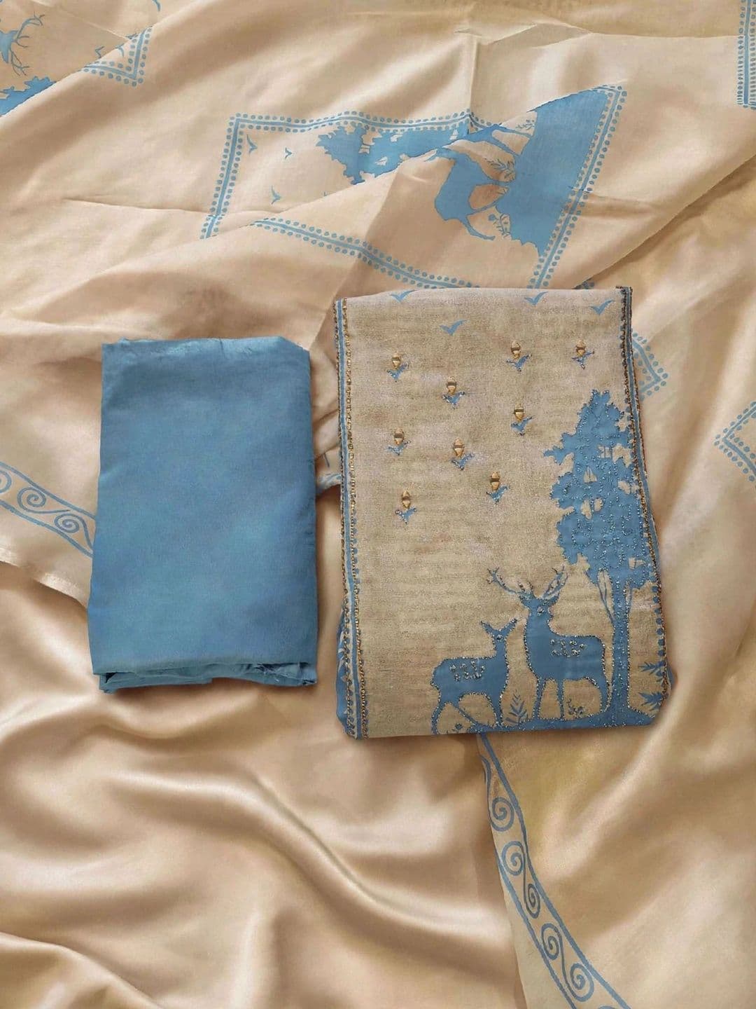 Haranozy Printed Pure Cotton Semi-Stitched Dress Material thumbnail 2