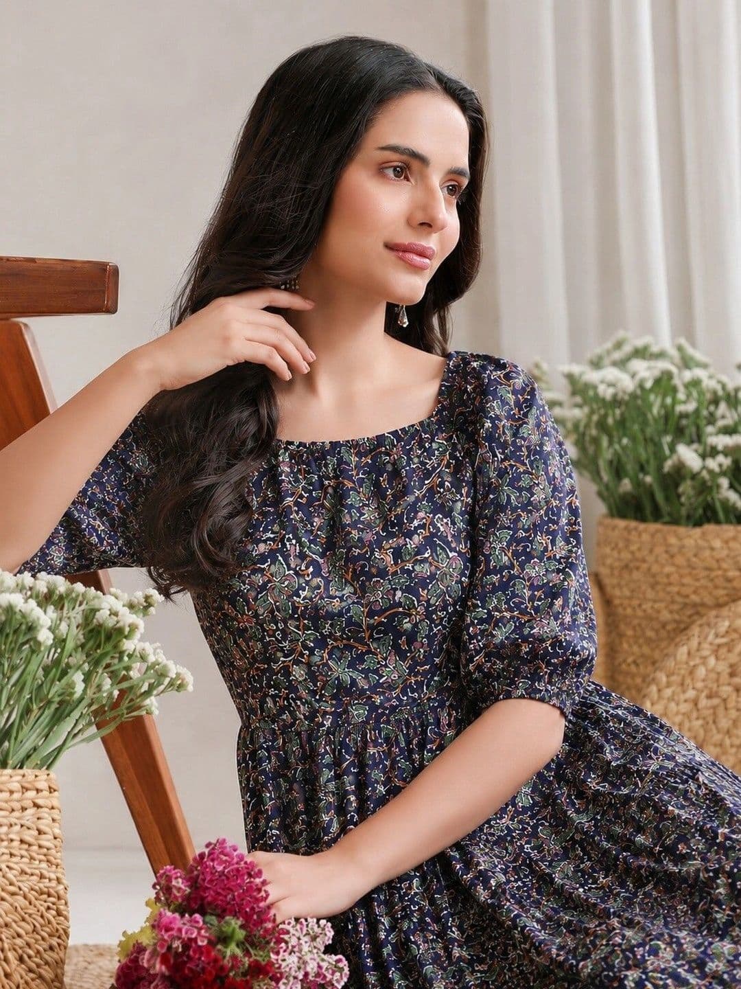 PRESHA Women Floral Printed Floral Anarkali Kurta thumbnail 3