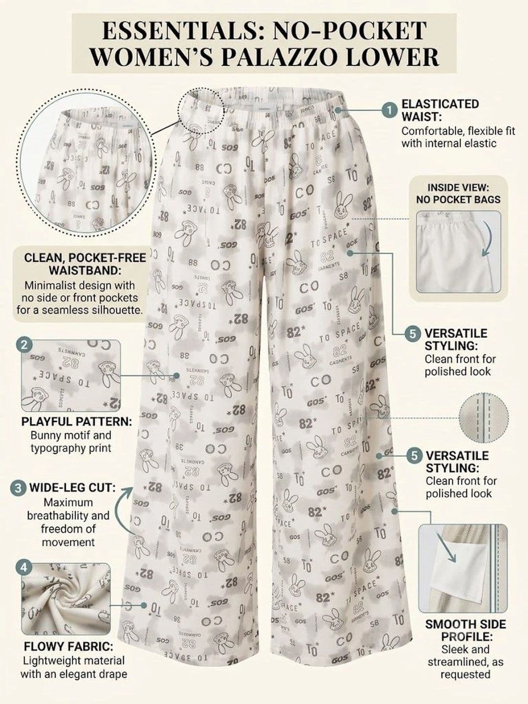 Alexvyan Women Printed Knitted Palazzos thumbnail 6
