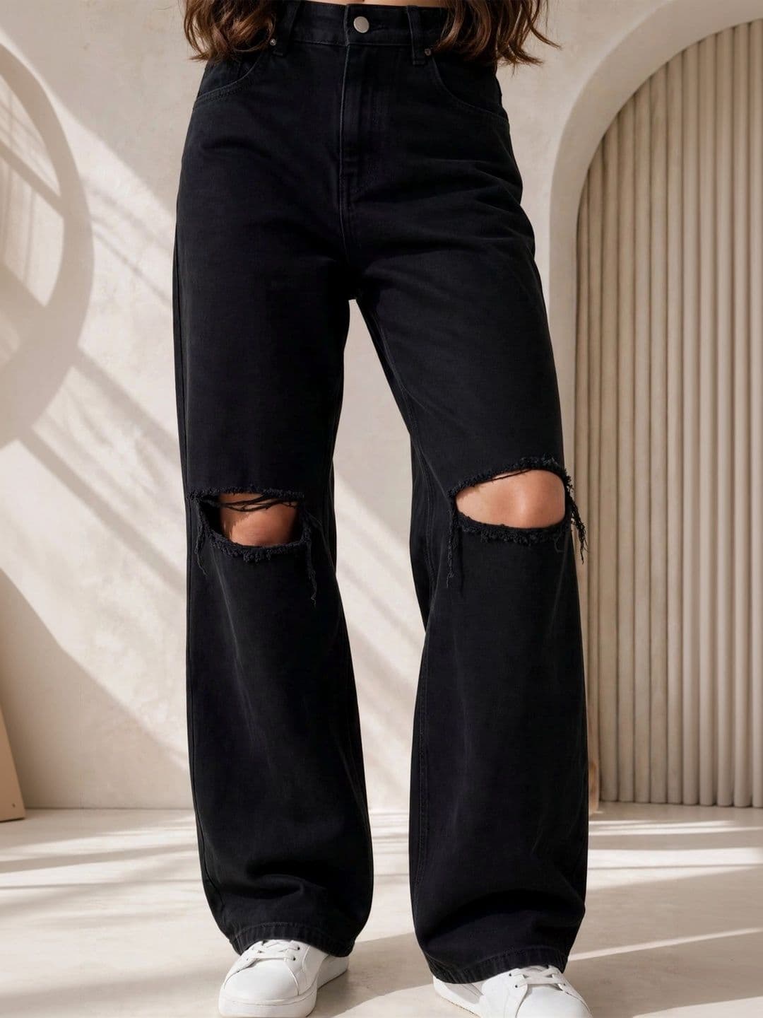 FLARING Women Classic Regular Fit Mid-Rise Highly Distressed Stretchable Jeans - view 1
