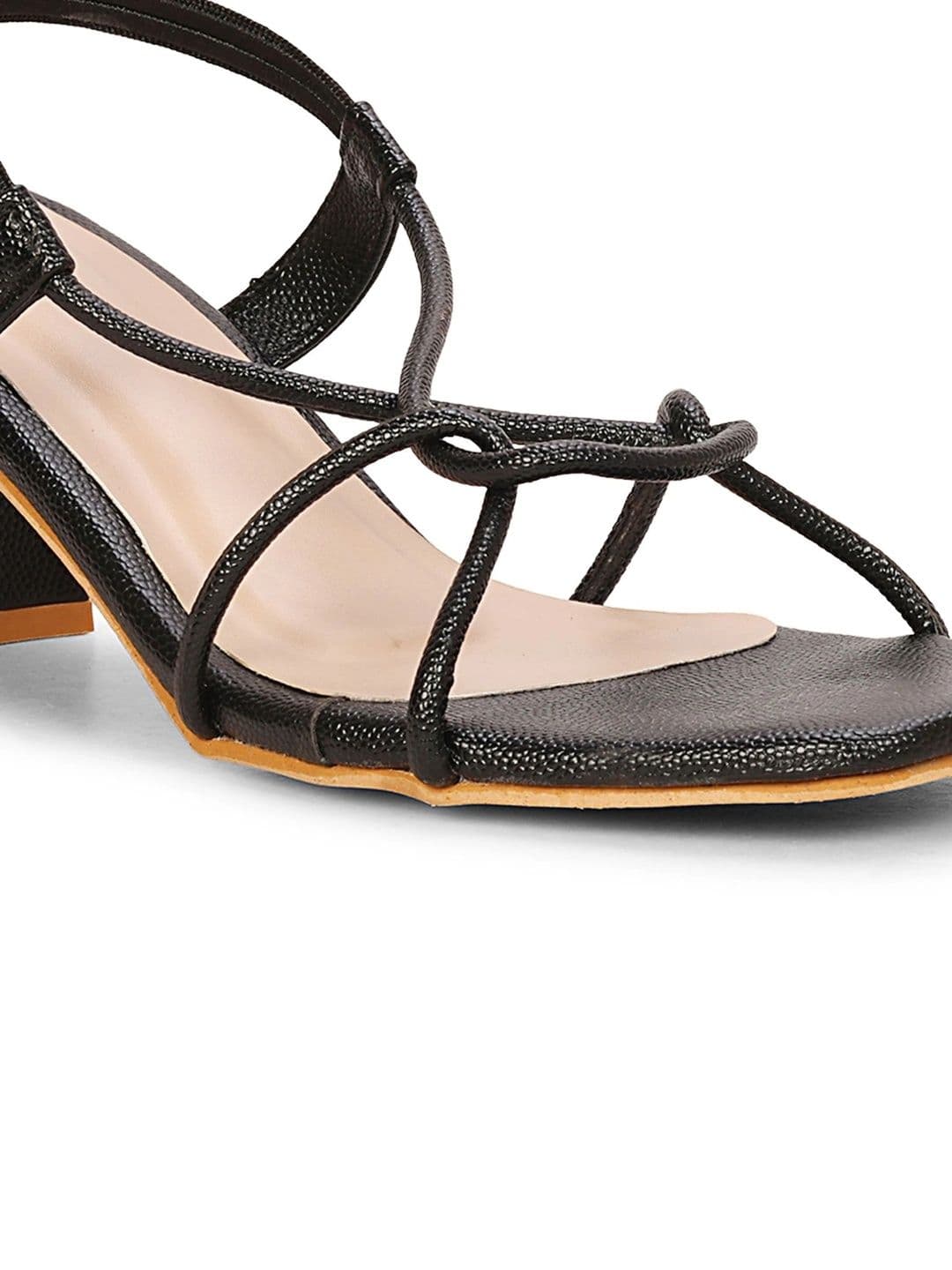 DressBerry Textured Ethnic Block Sandals thumbnail 3