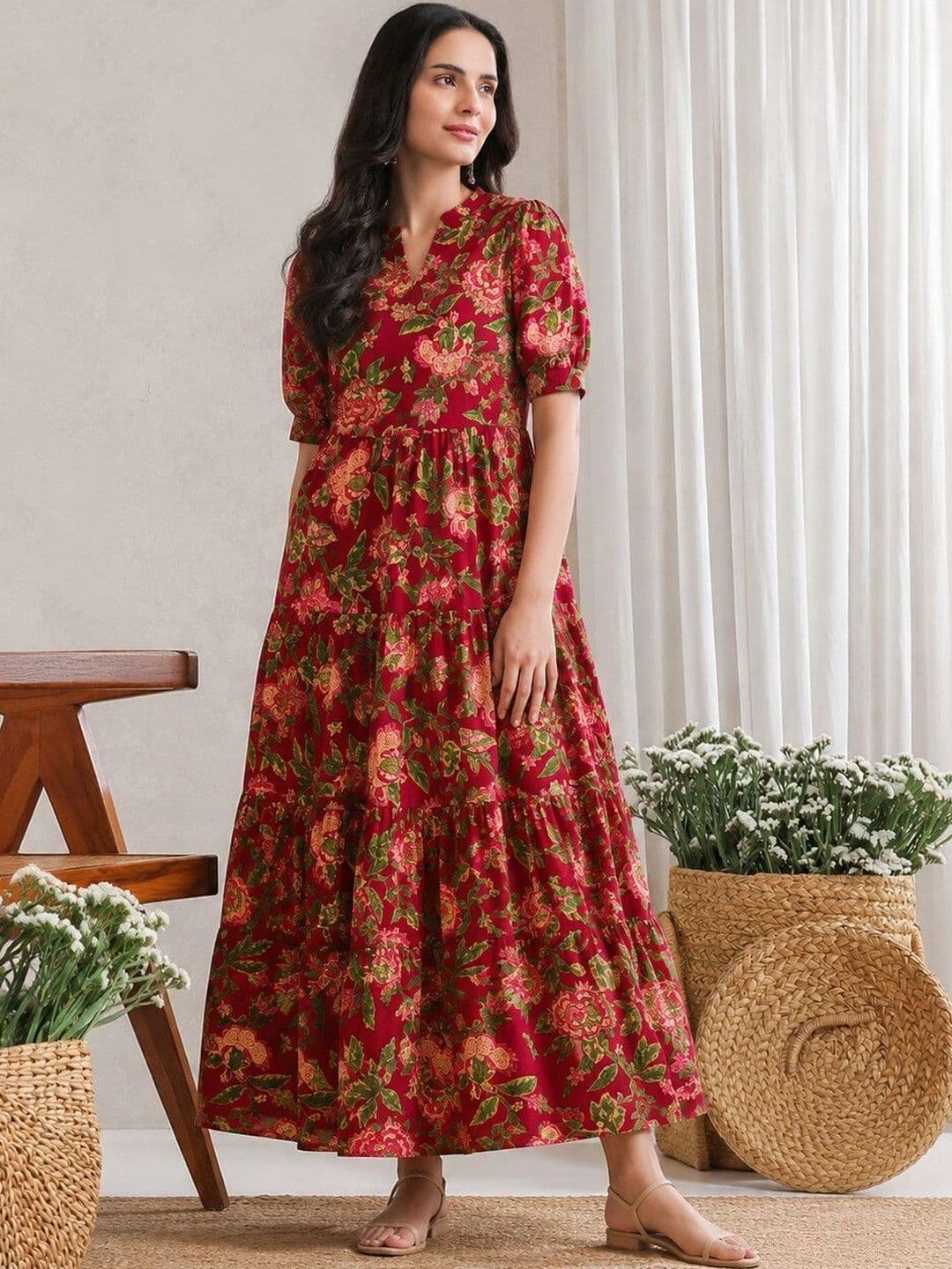 PRESHA Women Floral Printed Floral Anarkali Kurta thumbnail 5