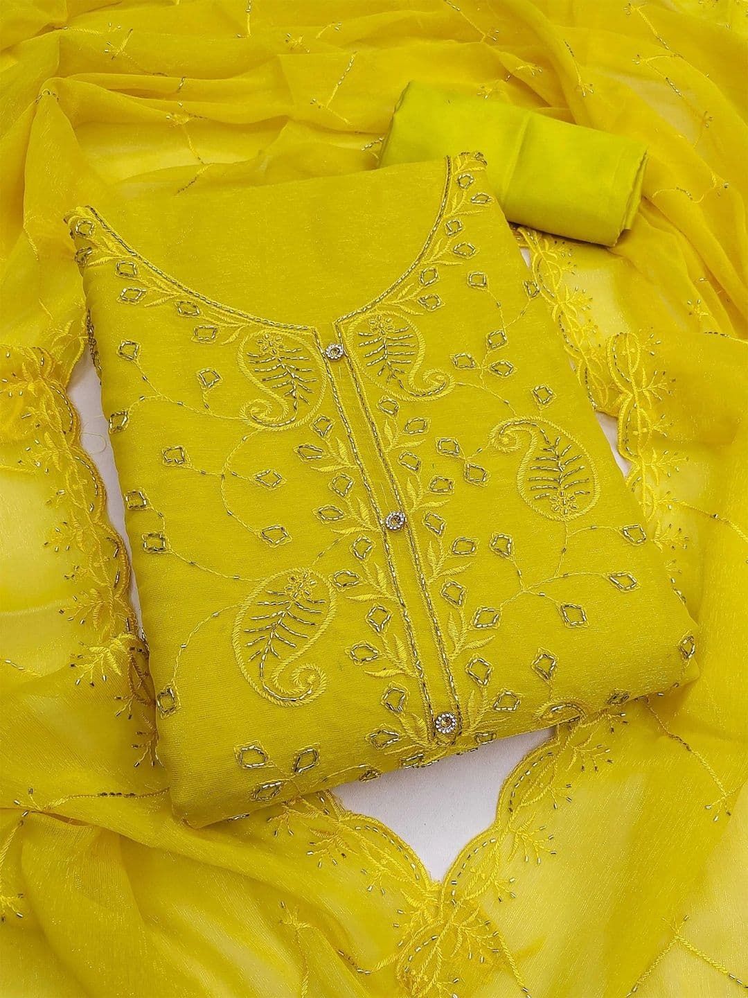 Nayanthara Trends Embroidered Unstitched Dress Material - view 1