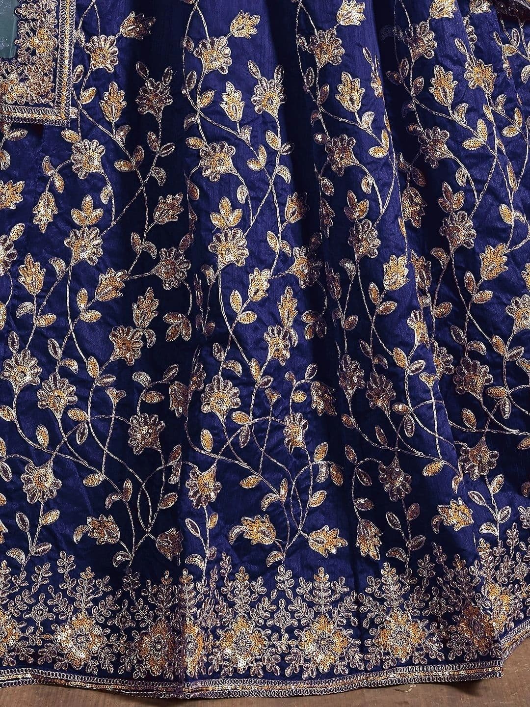 Zeel Clothing Embroidered Sequinned Semi-Stitched Lehenga & Unstitched Blouse With Dupatta thumbnail 4