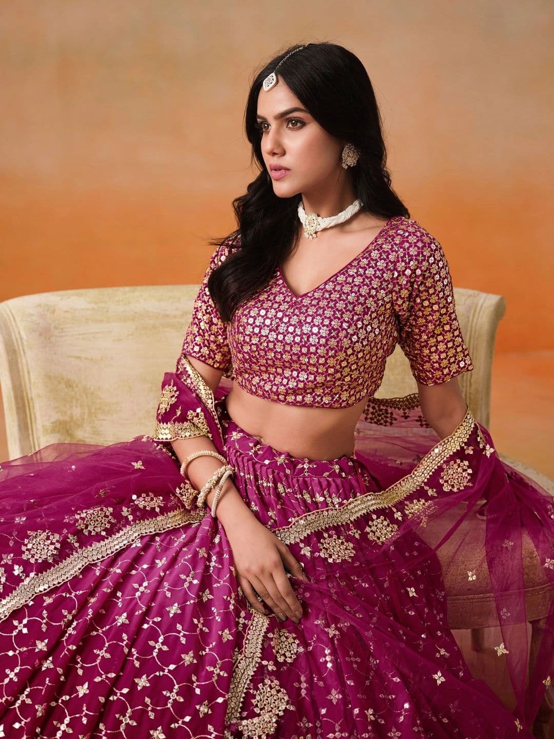 Zeel Clothing Embellished Semi-Stitched Lehenga & Unstitched Blouse With Dupatta thumbnail 2