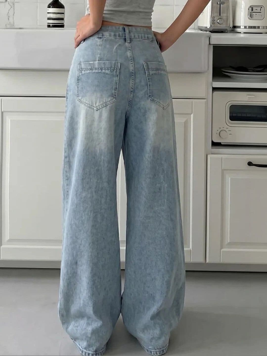 AAV2 Women Wide Leg High-Rise Stretchable Jeans thumbnail 4