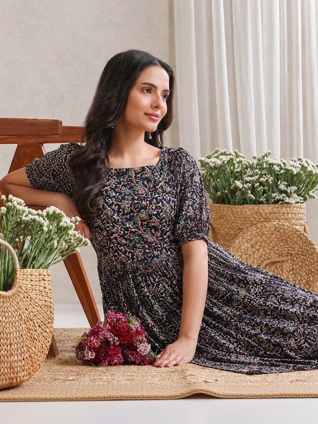 PRESHA Women Floral Printed Floral Anarkali Kurta - view 1