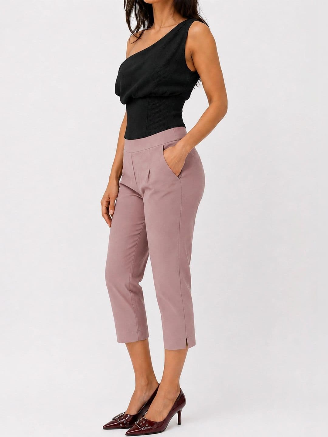 Tikhi Imli Women Stretchable Cotton blend 3/4 Casual Capris Pants thumbnail 2