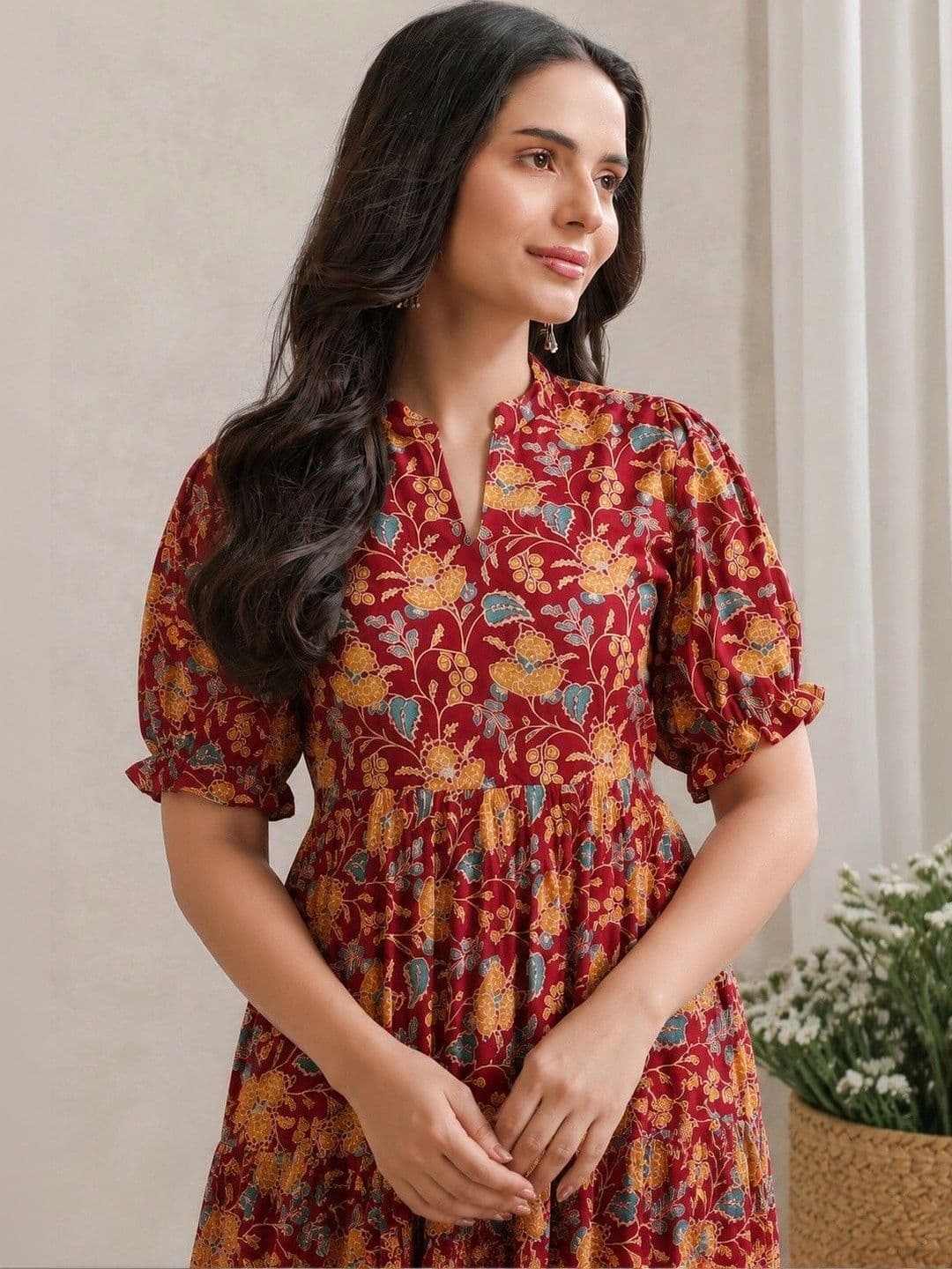 PRESHA Women Floral Printed Anarkali Kurta thumbnail 6