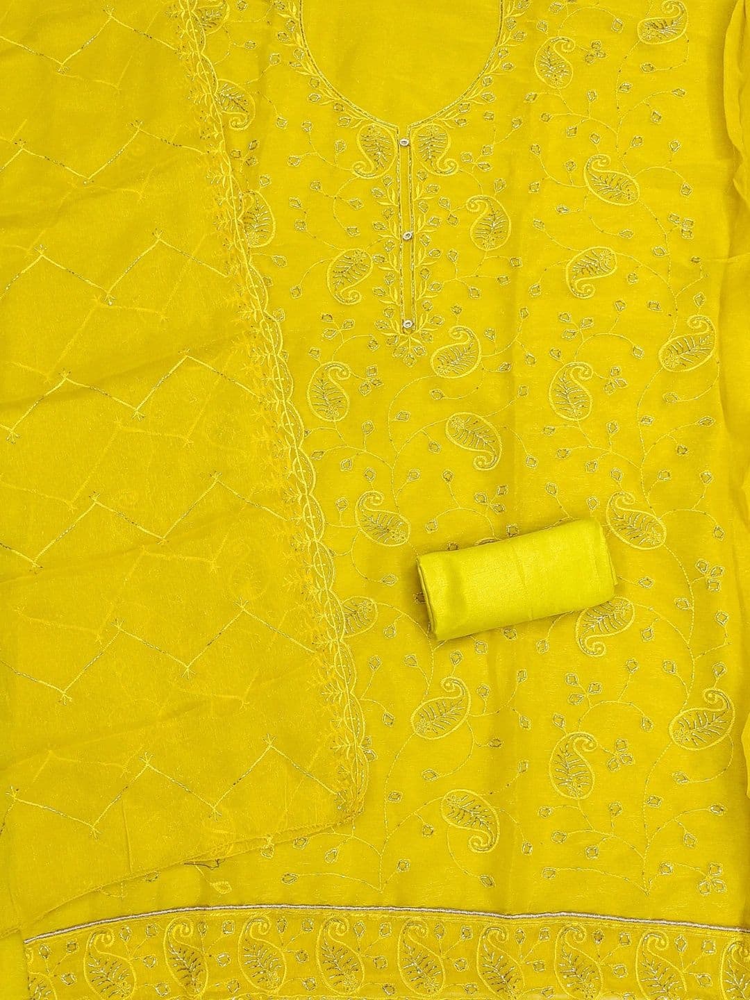 Nayanthara Trends Embroidered Unstitched Dress Material thumbnail 3